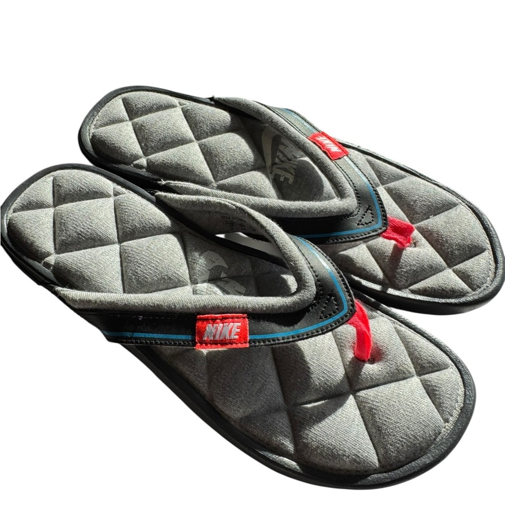 Nike Flip-Flop Quilted Comfort Foot Bed Thong Womens Sz 7 Gray Pink